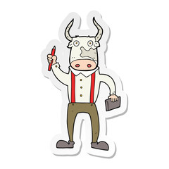 sticker of a cartoon bull man