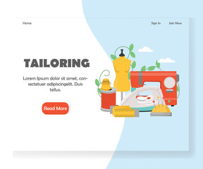 Tailoring vector website landing page design template