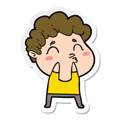 sticker of a cartoon man pouting