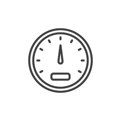 Car speedometer line icon. linear style sign for mobile concept and web design. Gauge speedometer outline vector icon. Symbol, logo illustration. Pixel perfect vector graphics