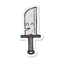 sticker of a cartoon knife
