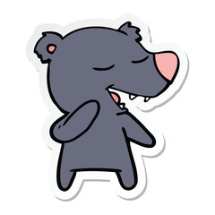 sticker of a cartoon bear