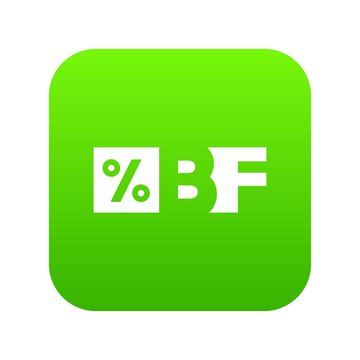 Letters BF black friday and percentage icon. Simple illustration of letters BF black friday and percentage vector icon for web