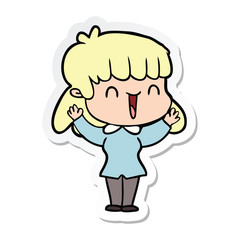 sticker of a cartoon woman