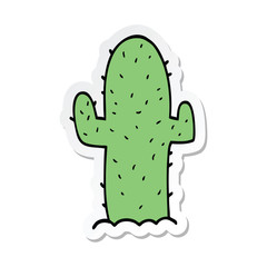 sticker of a cartoon cactus