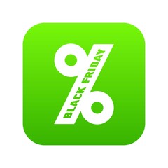 Percentage of black friday icon. Simple illustration of percentage of black friday vector icon for web