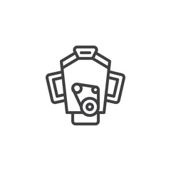 Car engine line icon. linear style sign for mobile concept and web design. car internal combustion engine outline vector icon. Symbol, logo illustration. Pixel perfect vector graphics
