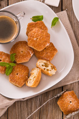 Puff pastries with custrad cream.