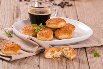 Puff pastries with custrad cream.