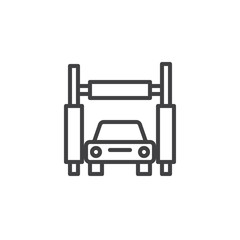 Car wash station line icon. linear style sign for mobile concept and web design. Car Wash Service outline vector icon. Symbol, logo illustration. Pixel perfect vector graphics