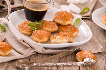 Puff pastries with custrad cream.