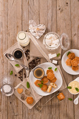 Puff pastries with custrad cream.