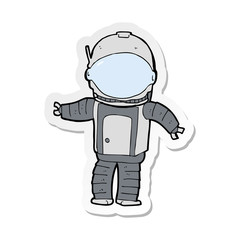 sticker of a cartoon astronaut