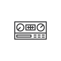 Car radio line icon. linear style sign for mobile concept and web design. Radio Receiver outline vector icon. Symbol, logo illustration. Pixel perfect vector graphics
