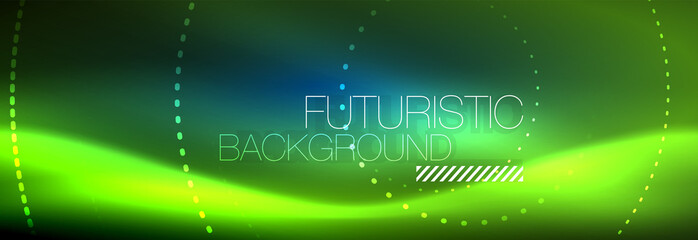 Glowing neon circle line dots, round line design, abstract style on black background. Neon abstract round circles Magic neon lights and glowing dots