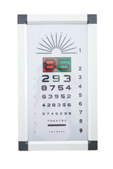 Eye Test Chart ,Vision Exam, Optometrist Check, Optical Examination Isolated On white