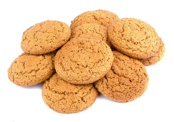 oat cookies on white background