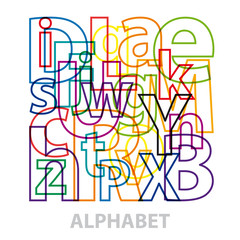 Vector alphabet. Broken text