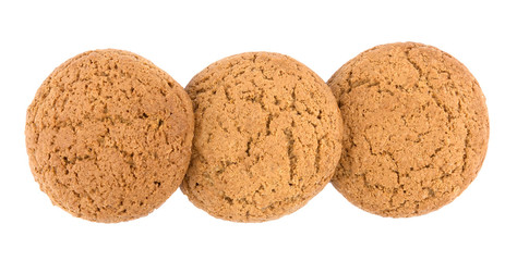 oat cookies on white background