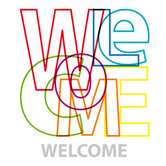 Vector Welcome. Broken text