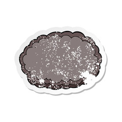 retro distressed sticker of a cartoon rain cloud