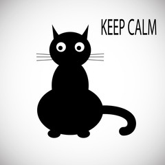 Black cat icon flat style. Isolated on white background