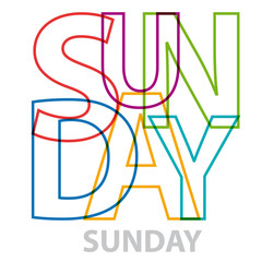 Vector sunday. Broken text