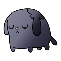 gradient cartoon of cute sad kawaii dog