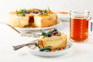 Homemade cottage cheese pie