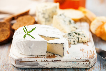 Cheese Brie Noir with honey