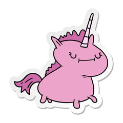 sticker cartoon doodle of a magical unicorn