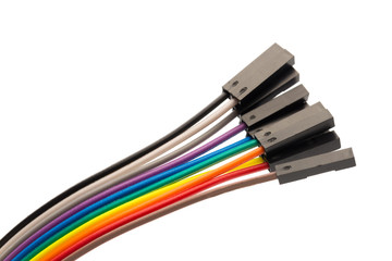 colour cable bus isolated on white