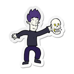 sticker of a cartoon spooky vampire