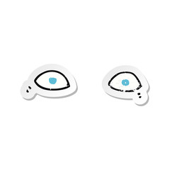 Obraz premium retro distressed sticker of a cartoon eyes