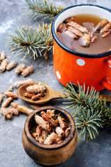 Tea with pine buds