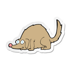 sticker of a cartoon happy dog