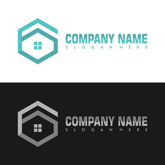 Hexagonal Letter G Real Estate Flat Monochrome Architecture Vector Logo