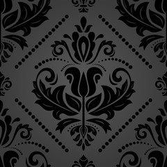 Orient vector classic pattern. Seamless abstract dark background with vintage elements. Orient background. Ornament for wallpaper and packaging