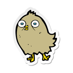 sticker of a funny cartoon bird