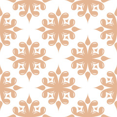 Fototapeta na wymiar Floral seamless pattern. Beige and white background