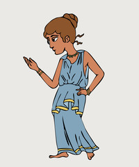ancient greek girl in tunic