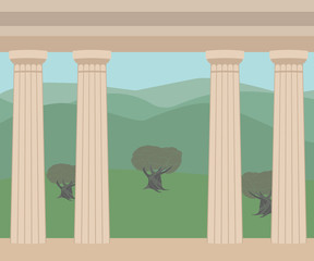 ancient greek view with columns