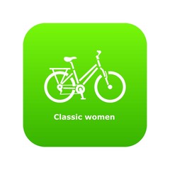 Classic women bike icon. Simple illustration of classic women bike vector icon for web