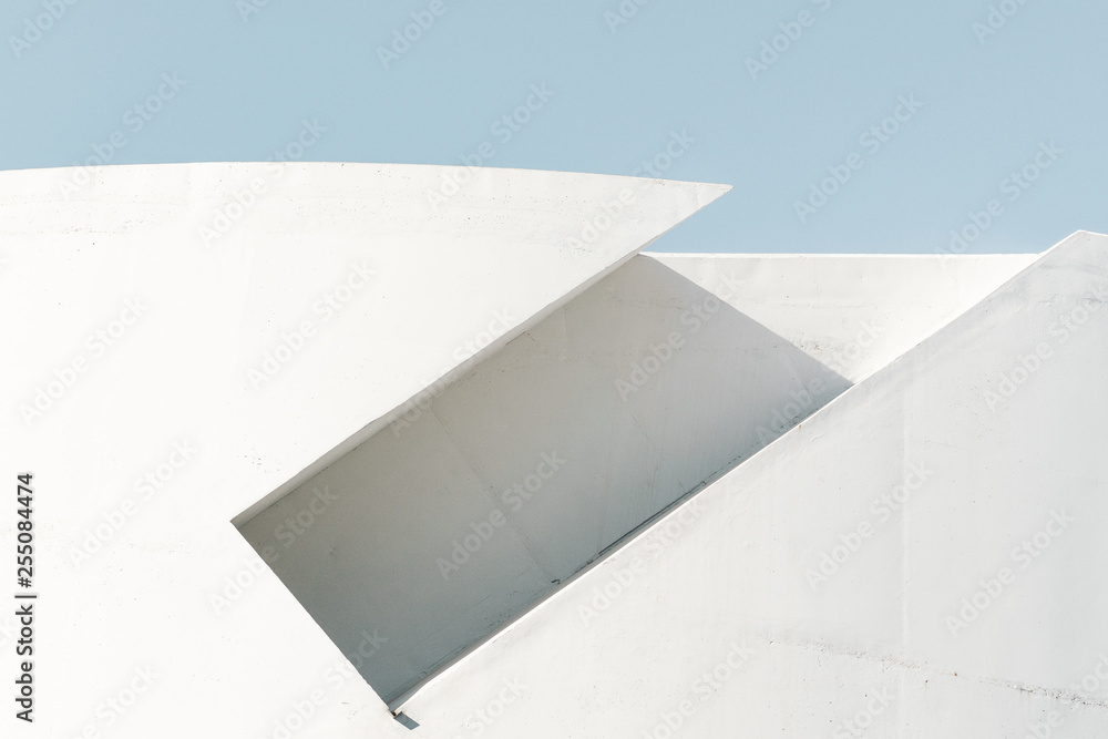 Wall mural minimalistic architecture facades blue background