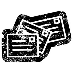 stack of letters distressed icon