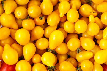 Top View Yellow Cherry Tomatoes Background