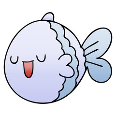 quirky gradient shaded cartoon fish