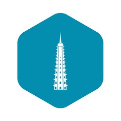 Temple icon in simple style isolated vector illustration. Monuments and buildings symbol