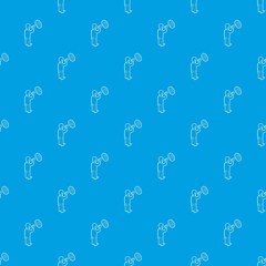 Businessman aiming at target pattern vector seamless blue repeat for any use