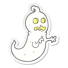sticker of a cartoon ghost